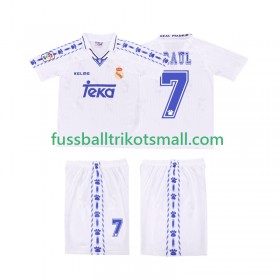 Fußballtrikots Real Madrid RAUL 7 Retro Kinder 1996 1997 Kurzarm Heimtrikotsatz kaufen